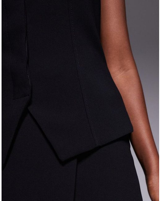 River Island Blue Tuxedo Style Waistcoat