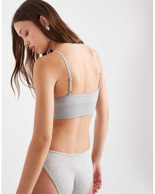 Cotton On Gray Seamless Triangle Padded Bralette