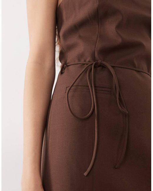 Nobody's Child Brown Tailored Bandeau Dress