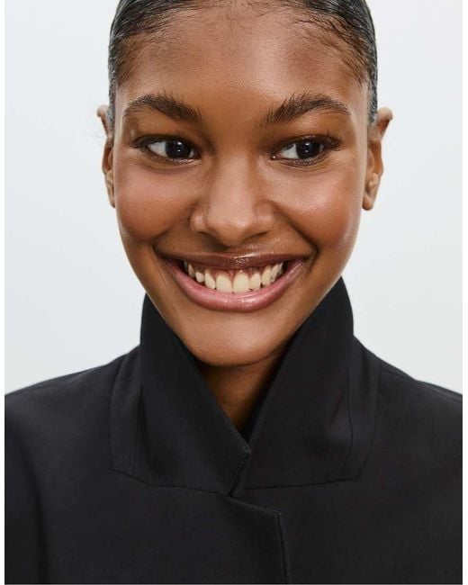 Stradivarius Blazer Met Rechte Pasvorm En Riem in het Black