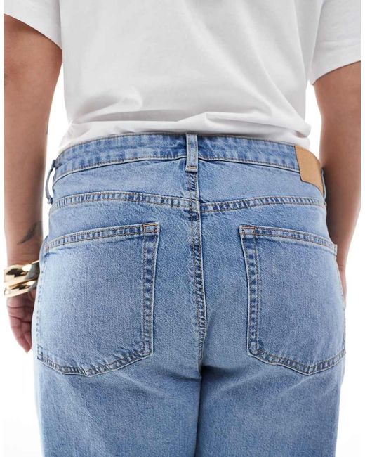 ASOS Blue Asos Design Curve Comfort Stretch Straight Leg Jeans