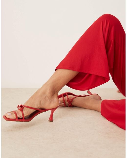 ASOS Red Slash Neck Sleeveless Open Back Jumpsuit
