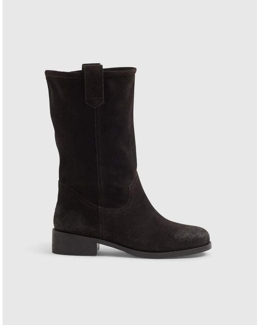 River Island Red Suede Flat Ankle Boots