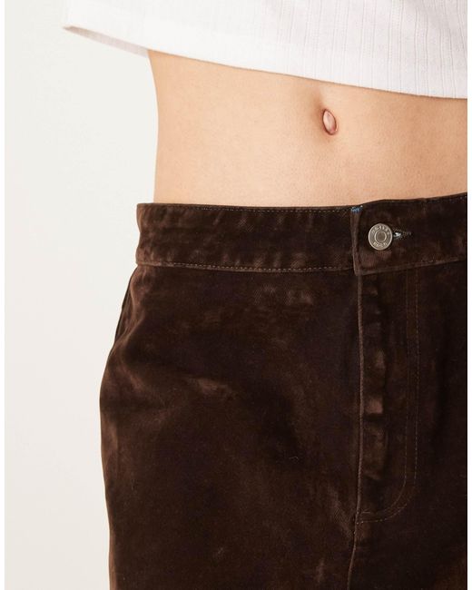 ASOS Natural – beflockter jeans-minirock