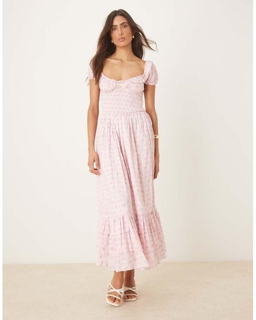 Amy Jane London Pink Adeline Sweetheart Maxi Dress