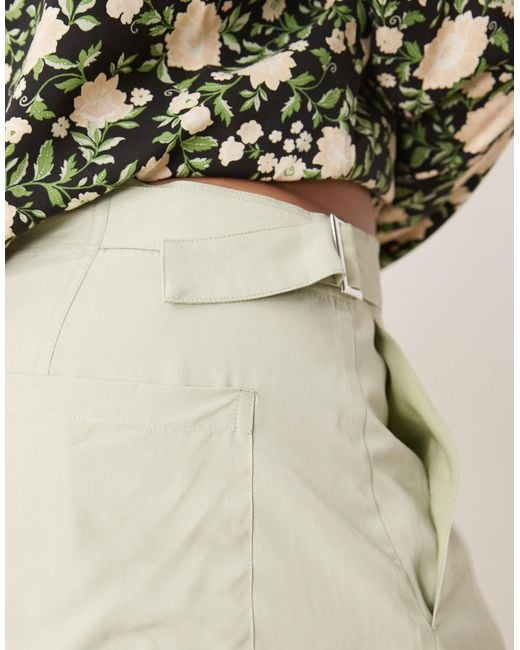 ASOS Natural Curve Soft Barrel Leg Pants With Seam Detail