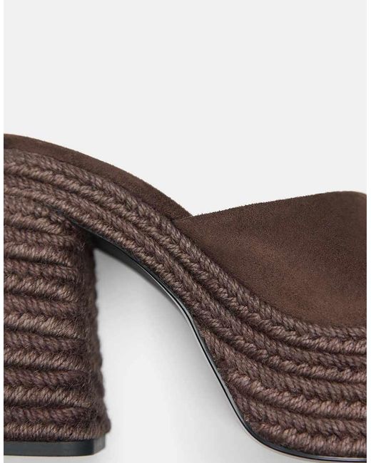 Pull&Bear Brown Jute Platform Clogs