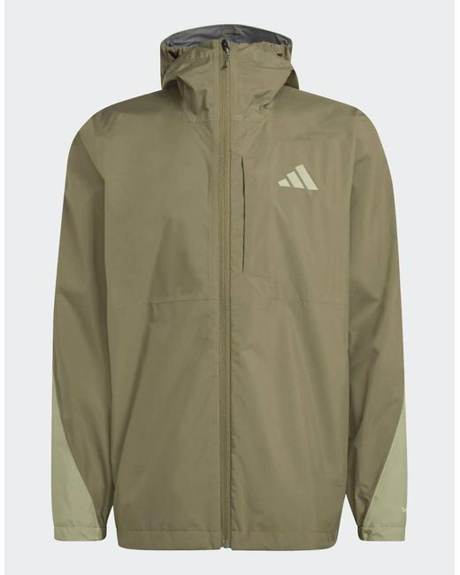 Adidas Originals Green Terrex Multi 2.5 Layer Climaproof Rain Jacket for men