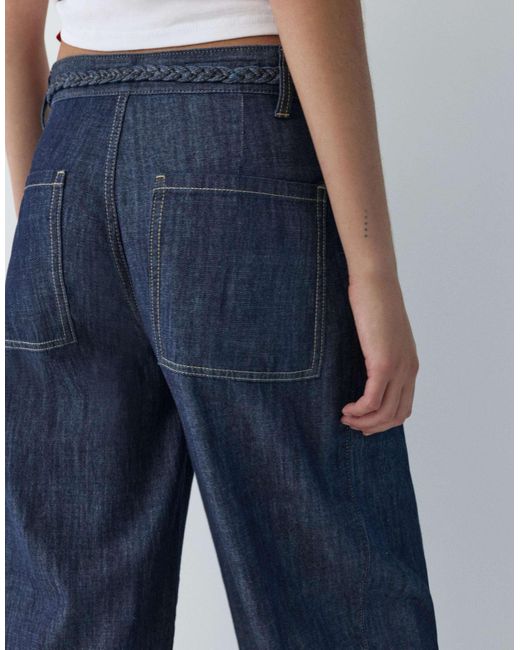 Jean ballon à cordon Pull&Bear en coloris Blue