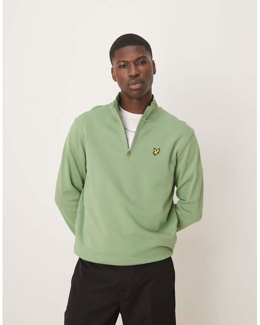 Sudadera Con Cremallera Corta De Felpa De Rizo De Lyle & Scott de hombre de color Green