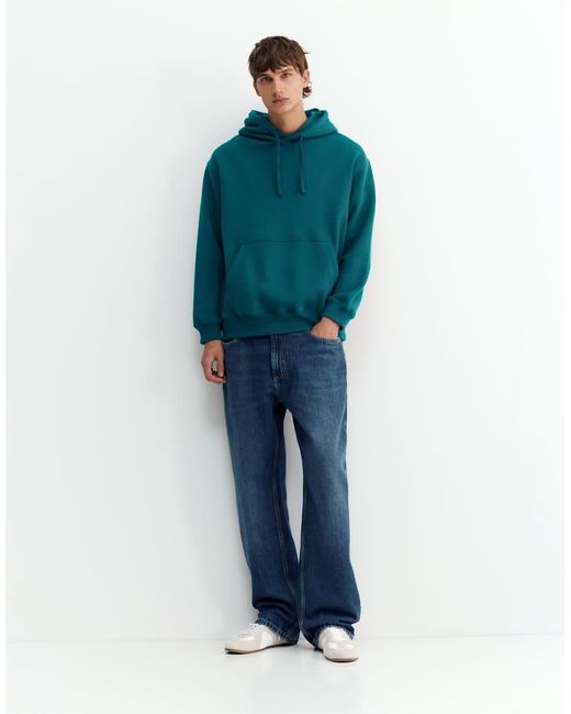 Felpa Con Cappuccio Basic Bottiglia di Pull&Bear in Green da Uomo