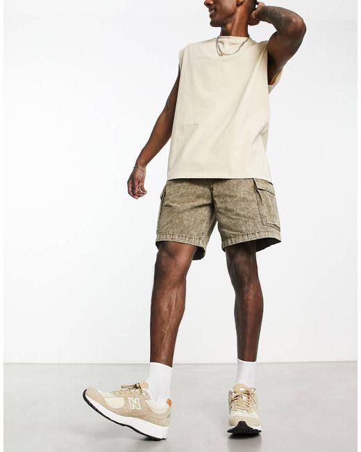 Weekday Natural Joshua Cargo Shorts for men
