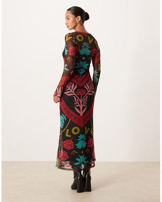 Never Fully Dressed Red Petite Mesh Midaxi Dress
