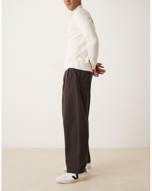 ASOS Natural Loose Straight Trousers for men