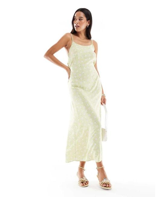 Miss Selfridge Metallic Strappy Scoop Neck Maxi Slip Dress
