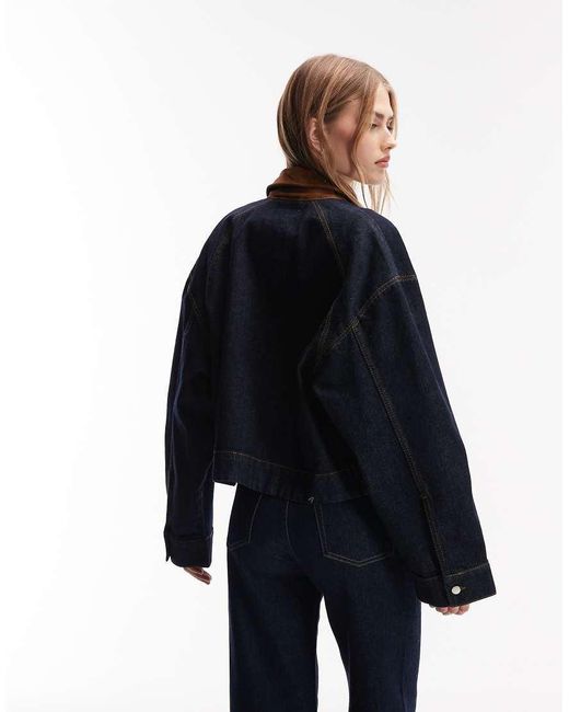 & Other Stories Blue Denim Barn Jacket With Pockets