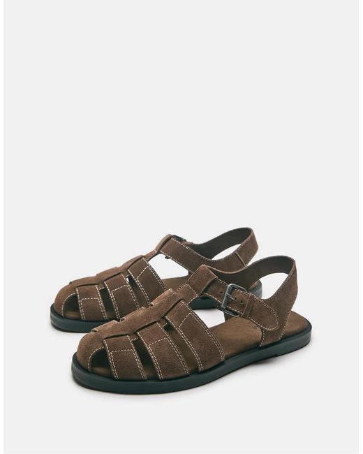 Pull&Bear Brown Fisherman Sandals for men