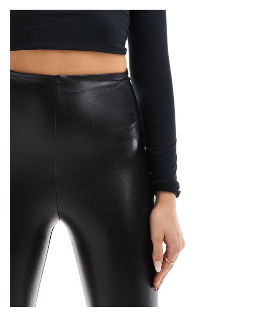 Commando Black 7/8 Faux Leather leggings With Smoothing Waist