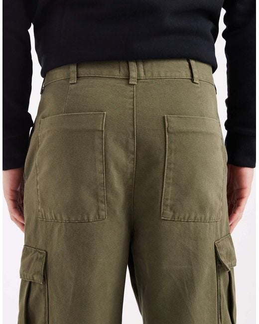 ASOS Black Relaxed Tapered Cargo Trousers for men