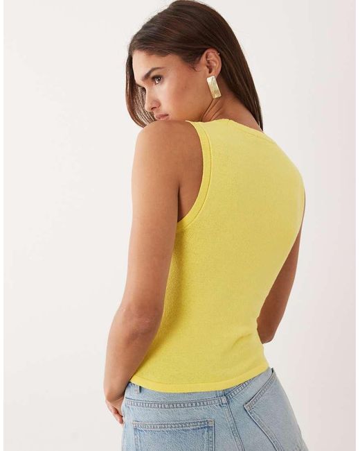 ASOS Yellow Fine Knit Tank Top Co-Ord