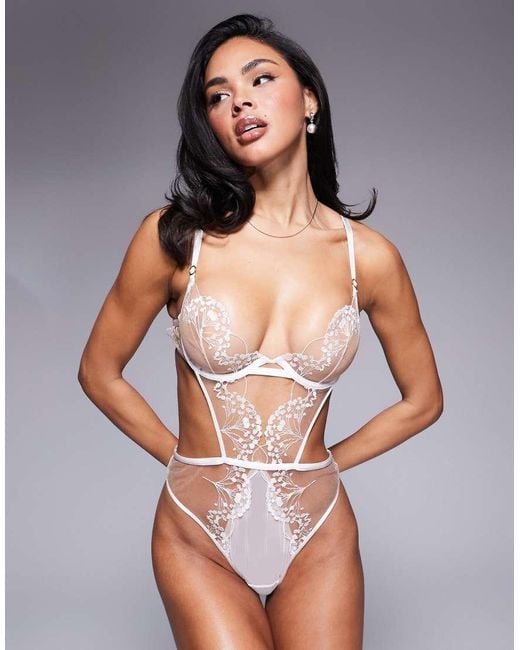 Bluebella White Marisa Embroidered Mesh Body
