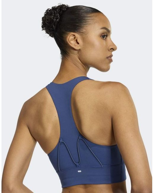 Adidas Originals Blue Adi365 Running Pocket Medium Support Bra