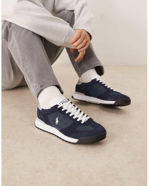 Polo Ralph Lauren Natural Varick Suede And Ripstop Trainers for men