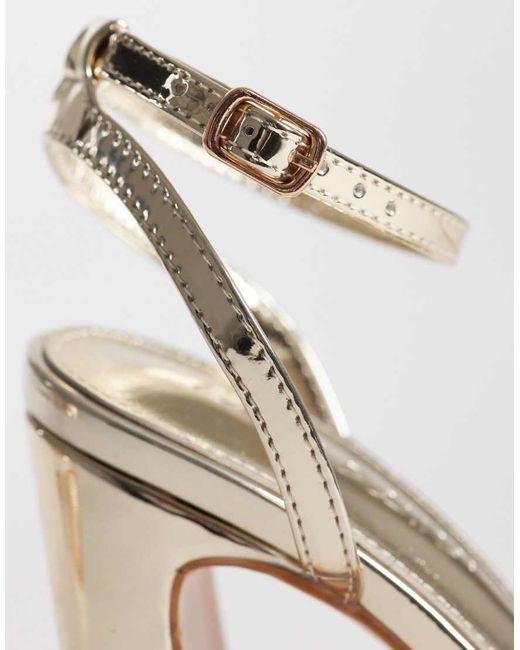 Public Desire Metallic Resist Platform Heeled Sandals