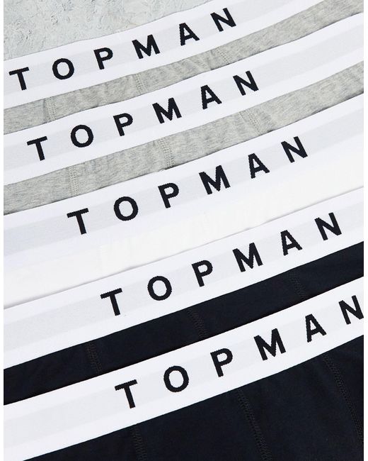 Topman White 5 Pack Trunks for men