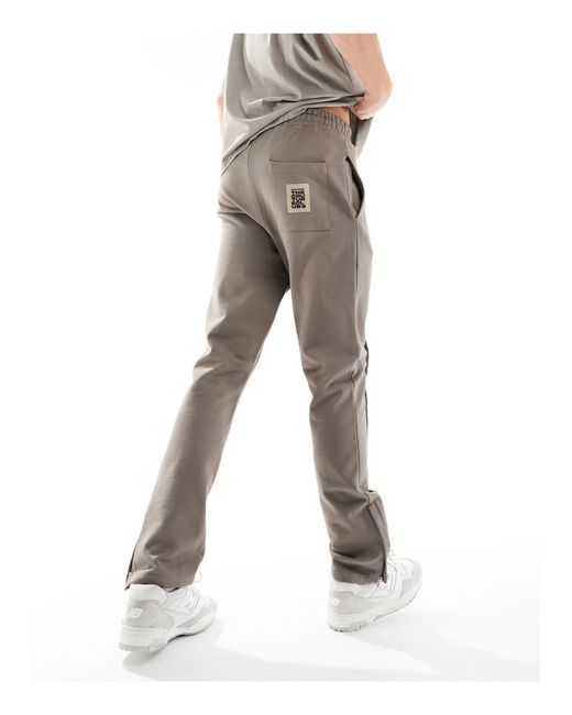 The Couture Club Brown Co-ord Raw Seam Straight Leg jogger for men