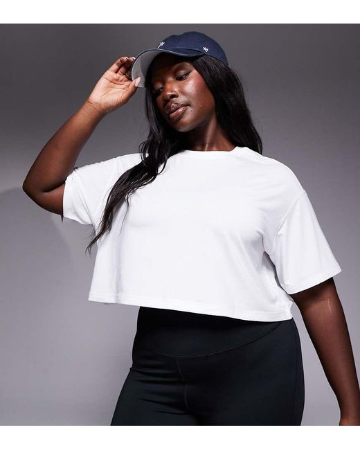 Camiseta Deportiva Corta Blanca De Cuadrado De Tejido De Secado Rápido Icon De Curve 4505 de color White