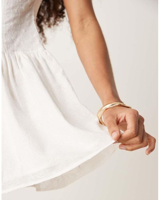 ASOS Natural Slash Neck Button Down Dropped Waist Mini Dress