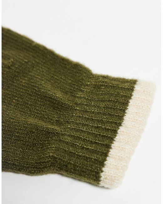 ASOS – strickhandschuhe in Green für Herren