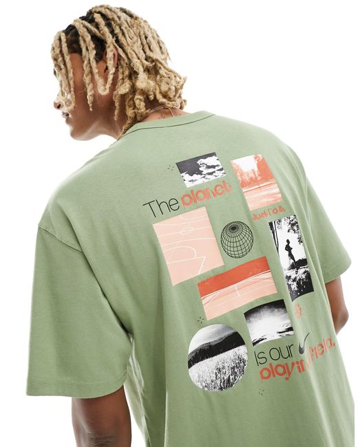 Nike Green M90 Graphic Back Print T-shirt for men