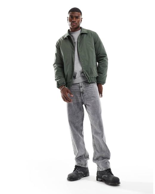 Giacca Bomber Kaki Scuro Imbottita di New Look in Green da Uomo