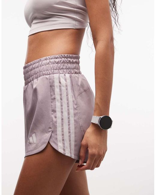 Adidas Originals White Adidas Training High Waisted Pacer Shorts