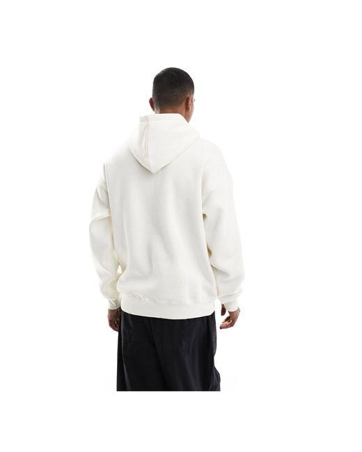 SELECTED White Oversized Boxy Hoodie for men