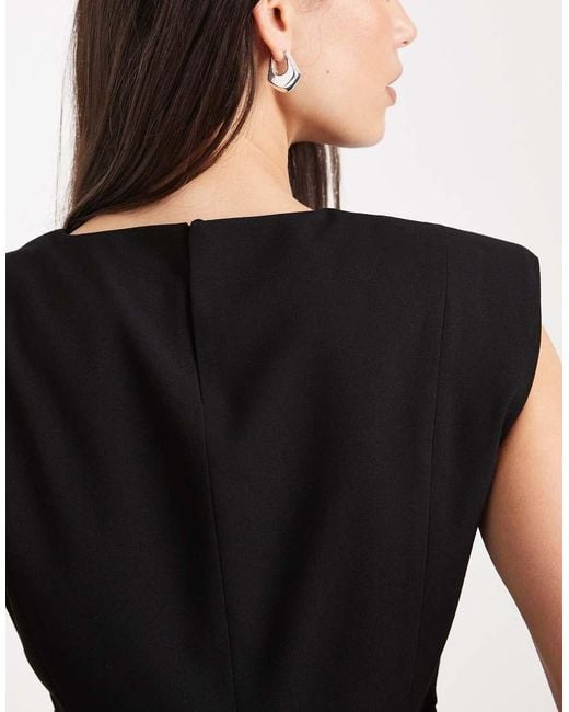 ASOS Black Tailored Peplum Top