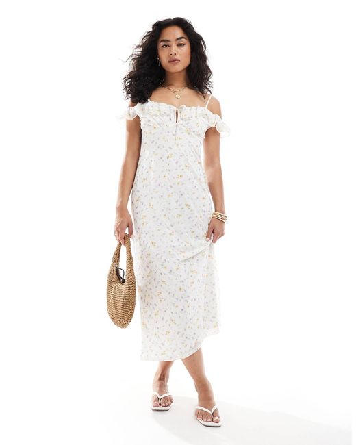 New Look White – midikleid aus netzstoff