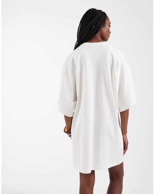 ASOS White Asos Design Tall Batwing T-shirt Mini Dress