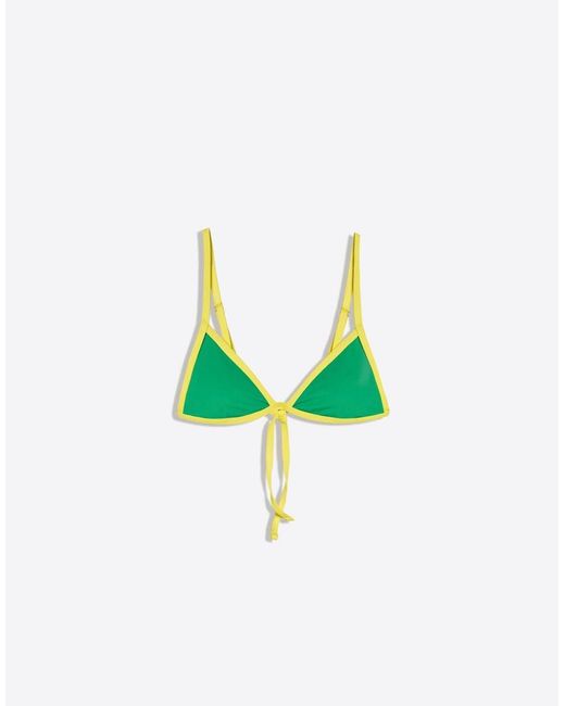 Bershka Blue Contrast Triangle Bikini Top