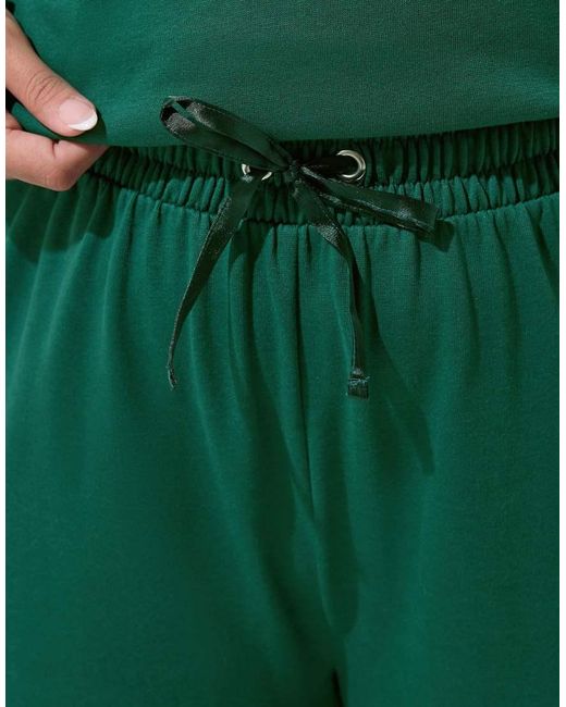 Yours Clothing Green Eyelet Drawstring Joggers