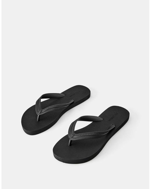 Pull&Bear Black – flache sandalen