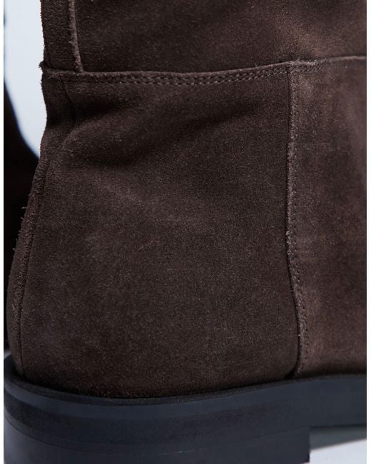 TOPSHOP Black Rory Real Suede Leather Riding Boots