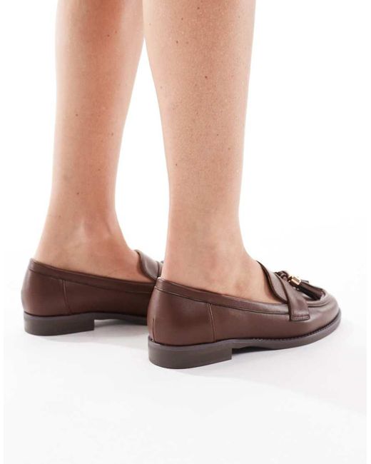 London Rebel Brown Amelia Tassel Penny Loafers