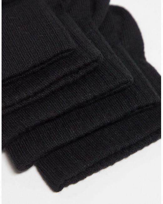 Confezione di 5 paia di calzini neri alla caviglia di River Island in White da Uomo