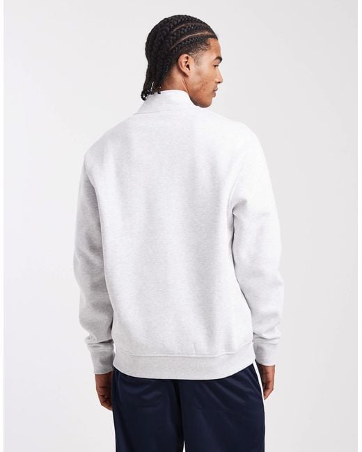 Parlez White 1/4 Zip Embroidered Logo Sweatshirt for men