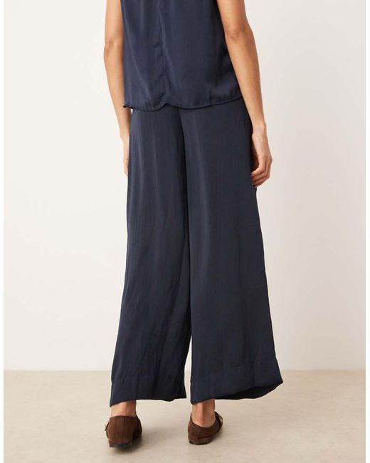 Aware Blue Pleated Detail High Waist Wide Leg Trouser Co-ord