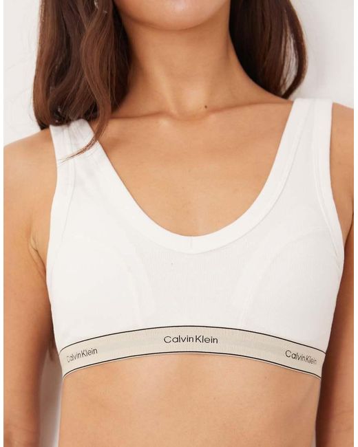 Calvin Klein White Heritage Cotton Lightly Lined Triangle Bra