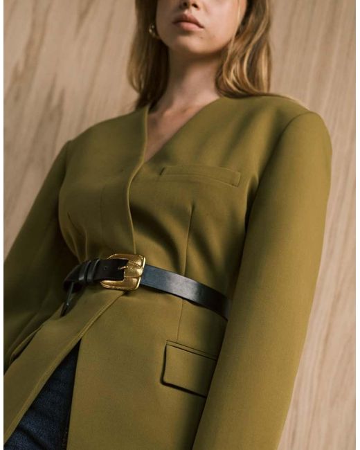 ASOS Green Waist And Hip Vintage Buckle Belt